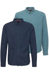 Blend Langarmhemd Style BHShirt Blau/Hellblau/Türkis