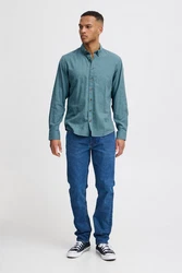 Blend Langarmhemd Style BHShirt Blau/Hellblau/Türkis
