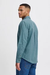 Blend Langarmhemd Style BHShirt Blau/Hellblau/Türkis