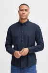 Blend Langarmhemd Style BHShirt Dunkelblau/Hellblau/Blau