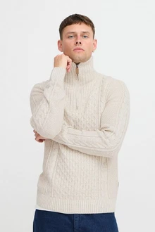 Blend Troyer Pullover Beige/Weiß/Creme/Hellblau/Khaki/Braun