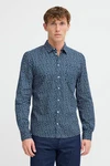 Blend Kurzarmhemd BHAGGE Shirt Blau/Hellblau/Dunkelblau