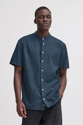 Blend Kurzarmhemd BHBOBBY Shirt Blau/Dunkelblau/Lila