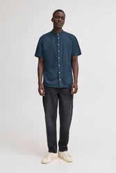 Blend Kurzarmhemd BHBOBBY Shirt Blau/Dunkelblau/Lila