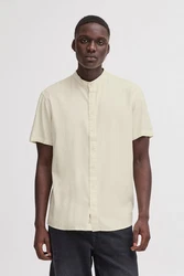 Blend Kurzarmhemd BHBOBBY Shirt Khaki/Beige/Weiß