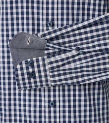 CASAMODA Langarmhemd Freizeithemd Dunkelblau/Blau