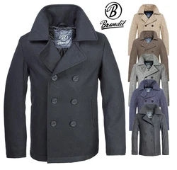 Brandit Herrenmantel Pea Coat Dunkelblau/Blau/Hellblau/Dunkelgrau