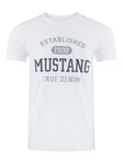 MUSTANG T-Shirt Herren Printshirt Regular Fit Creme