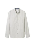 TOM TAILOR Langarmhemd Khaki/Weiß/Grau