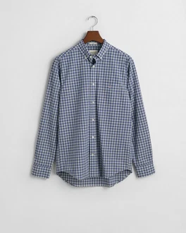 Gant Blusenshirt REG POPLIN SMALL CHECK SHIRT Grau/Dunkelblau/Hellblau/Blau
