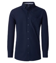 Redmond Langarmhemd Comfort Fit Dunkelblau/Blau