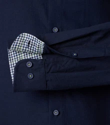 Redmond Langarmhemd Comfort Fit Dunkelblau/Blau