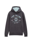TOM TAILOR Sweatshirt Hoodie mit Logo-Print Grau/Braun/Dunkelblau/Dunkelgrau/Beige