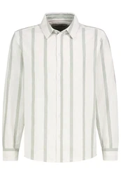 Eight2Nine Langarmhemd Freizeithemd Beige/Weiß/Creme
