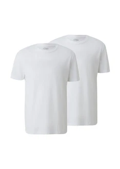 s.Oliver T-Shirt Regular Fit Rundhals Курzarm Weiß/Grau