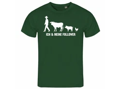 deinshirt Print-Shirt Herren T-Shirt Ich und meine Follower Funshirt Dunkelgrün/Grün