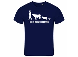 deinshirt Print-Shirt Herren T-Shirt Ich und meine Follower Funshirt Beige/Dunkelblau/Hellblau/Blau