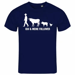deinshirt Print-Shirt Herren T-Shirt Ich und meine Follower Funshirt Beige/Dunkelblau/Hellblau/Blau
