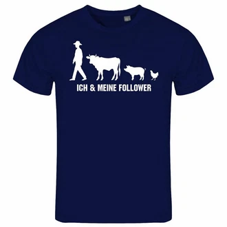 deinshirt Print-Shirt Herren T-Shirt Ich und meine Follower Funshirt Beige/Dunkelblau/Hellblau/Blau