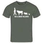 deinshirt Print-Shirt Herren T-Shirt Ich und meine Follower Funshirt Dunkelgrün/Beige