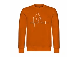 deinshirt Kapuzenpullover Herren Herzschlag Vater und Sohn Mit Print Motiv Orange/Beige