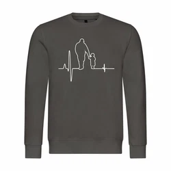 deinshirt Kapuzenpullover Herren Herzschlag Vater und Sohn Mit Print Motiv Dunkelgrau/Dunkelgrün/Braun/Beige/Khaki