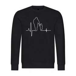deinshirt Kapuzenpullover Herren Herzschlag Vater und Sohn Mit Print Motiv Beige/Schwarz/Lila/Dunkelblau