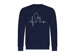 deinshirt Kapuzenpullover Herren Herzschlag Vater und Sohn Mit Print Motiv Dunkelblau