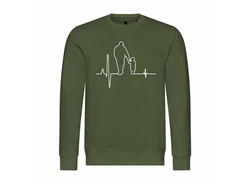 deinshirt Kapuzenpullover Herren Herzschlag Vater und Sohn Mit Print Motiv Dunkelgrün