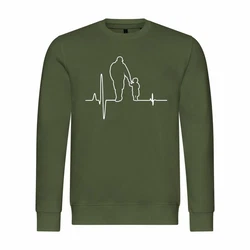 deinshirt Kapuzenpullover Herren Herzschlag Vater und Sohn Mit Print Motiv Dunkelgrün