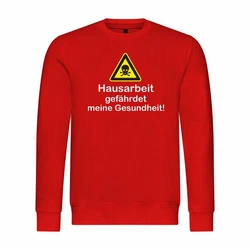 deinshirt Kapuzenpullover Hausarbeit gefhrdet meine Gesundheit Mit Print Motiv Rot/Dunkelrot