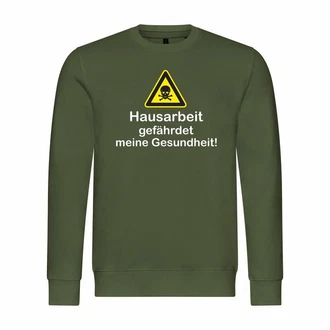 deinshirt Kapuzenpullover Hausarbeit gefhrdet meine Gesundheit Mit Print Motiv Dunkelgrün/Grün/Khaki