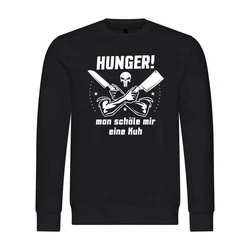 deinshirt Kapuzenpullover Herren HUNGER Man schle mir eine Kuh Braun/Dunkelblau/Schwarz/Beige