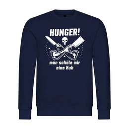 Kapuzenpullover Herren Pullover HUNGER Man schle mir eine Kuh Mit Print Motiv