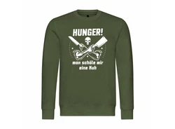 deinshirt Kapuzenpullover Herren HUNGER Man schle mir eine Kuh Dunkelgrün/Grün