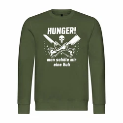 deinshirt Kapuzenpullover Herren HUNGER Man schle mir eine Kuh Dunkelgrün/Grün