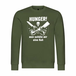 Kapuzenpullover Herren Pullover HUNGER Man schle mir eine Kuh Mit Print Motiv