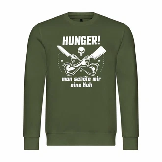 deinshirt Kapuzenpullover Herren HUNGER Man schle mir eine Kuh Dunkelgrün/Grün