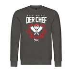 deinshirt Kapuzenpullover Herren Pullover Hier grillt der Chef noch persönlich Dunkelgrau/Rot/Grau/Braun