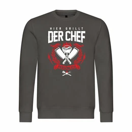 Kapuzenpullover Herren Pullover Hier grillt der Chef noch persnlich Mit Print Motiv