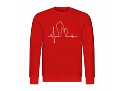 deinshirt Kapuzenpullover Herzschlag Vater und Tochter Mit Print Motiv Rot/Dunkelrot