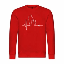 deinshirt Kapuzenpullover Herzschlag Vater und Tochter Mit Print Motiv Rot/Dunkelrot