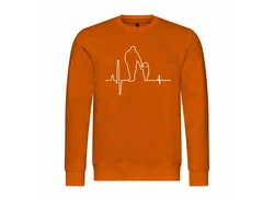deinshirt Kapuzenpullover Herzschlag Vater und Tochter Mit Print Motiv Orange/Beige/Braun