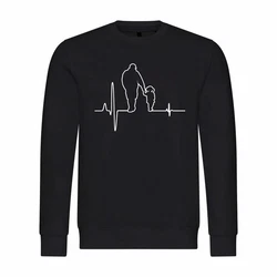 deinshirt Kapuzenpullover Herzschlag Vater und Tochter Mit Print Motiv Beige/Schwarz/Dunkelblau/Lila