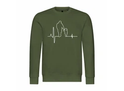 deinshirt Kapuzenpullover Herzschlag Vater und Tochter Mit Print Motiv Dunkelgrün