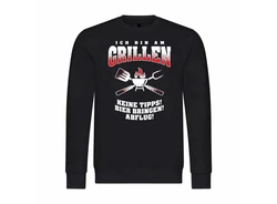 deinshirt Kapuzenpullover Herren Ich bin am Grillen Schwarz