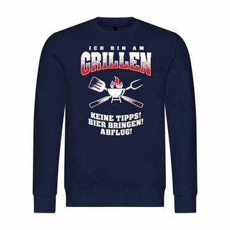deinshirt Kapuzenpullover Herren Ich bin am Grillen