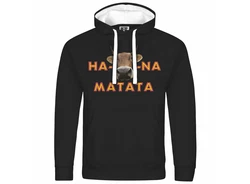 deinshirt Kapuzenpullover KUHna Matata Schwarz/Lila/Rosa/Rot/Gelb