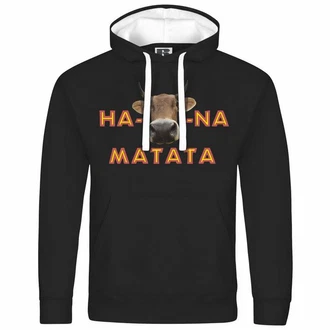 deinshirt Kapuzenpullover KUHna Matata Schwarz/Lila/Rosa/Rot/Gelb