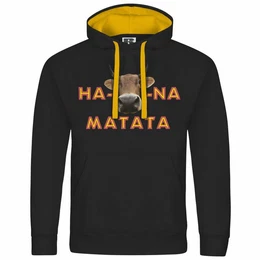 Kapuzenpullover Herren Kapuzenpullover Ha KUHna Matata Mit Print Motiv